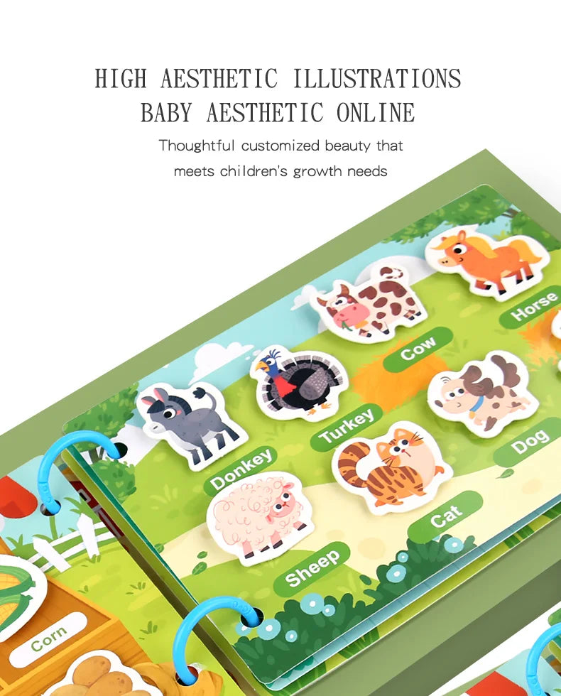 Montessori Quiet Busy Book for Toddlers – 12 Theme Educational Learning Activity Book for Kids | Early Development Toy