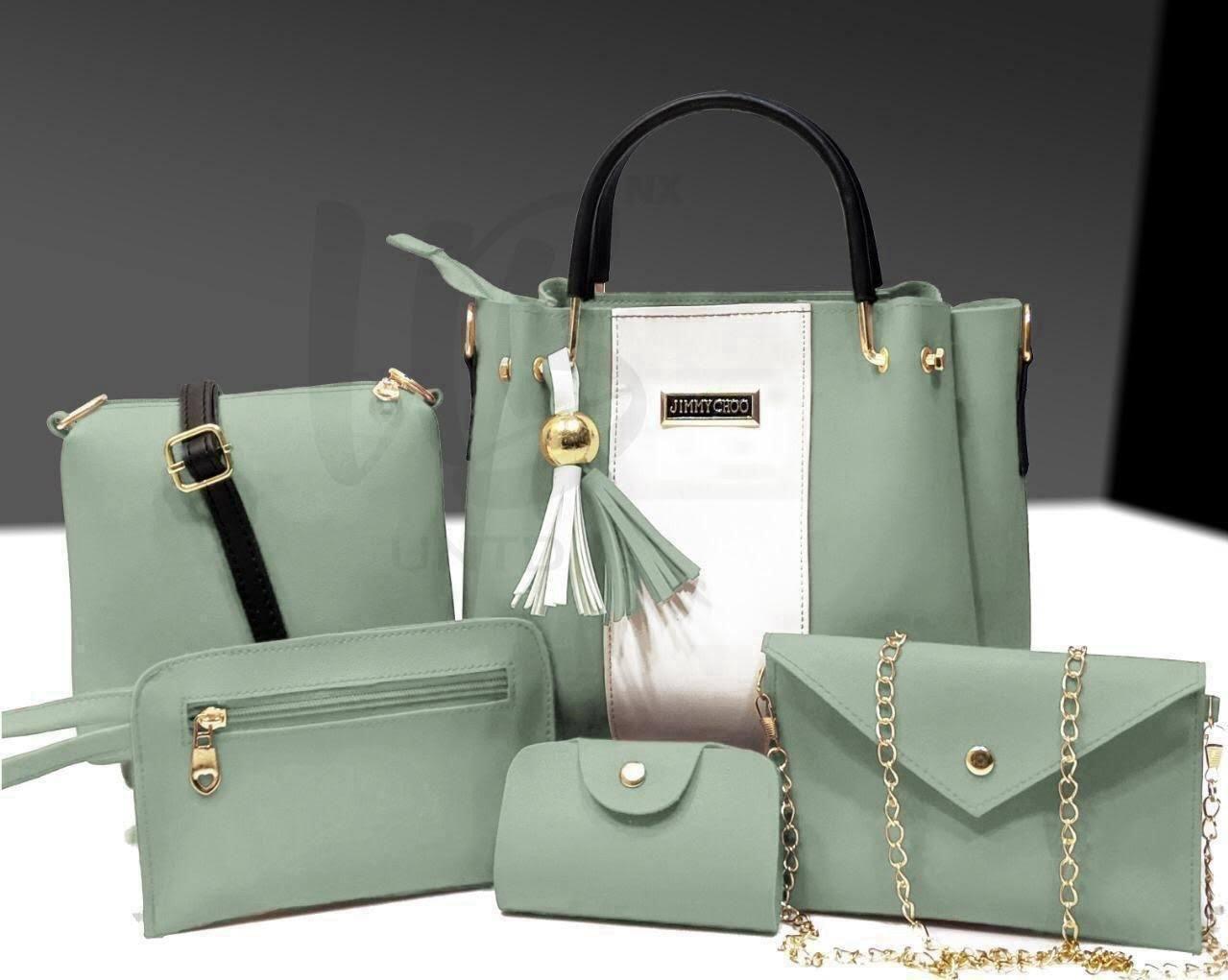 5-Piece Jimmy Choo Bag Combo | Main Bag, Sling, Pouch, Envelope Sling & Card Holder | Pink