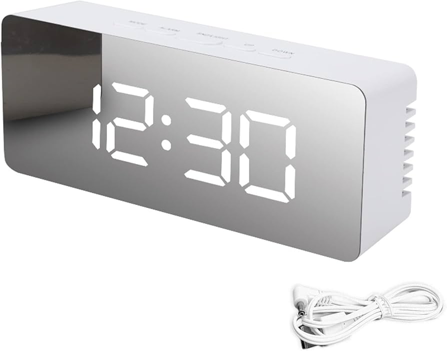 Digital LED Mirror Alarm Clock Modern Display With Time Temperature And Daily Use Convenience