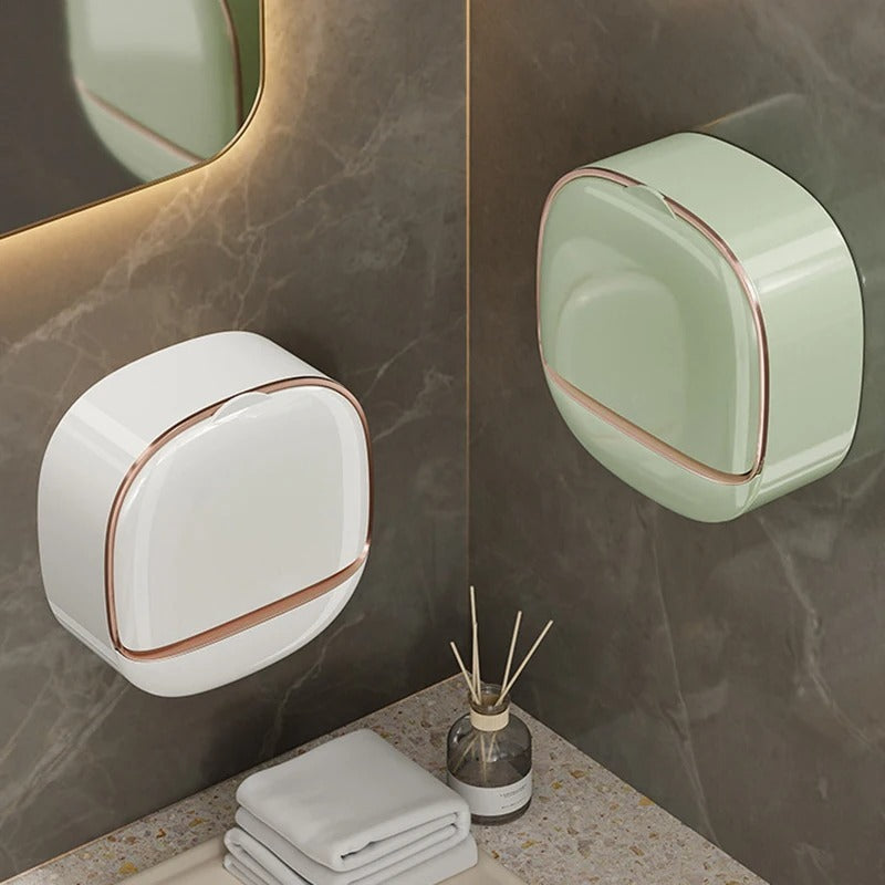1PC Soap Box Wall Mounted Light Luxury Soap Holder Punch Free Drain