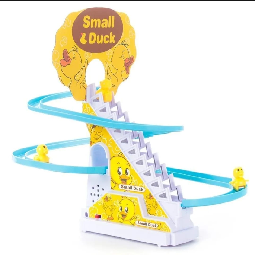 Duck Slide Toy Set, Funny Automatic Stair-Climbing Ducklings Cartoon Race Track Set Little Lovely Duck Slide Toy