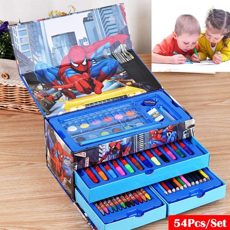 Multi Colour 54 Pieces Kids Art Artist Set In A Box With Drawers Pens Pencils Crayons Paints Providing