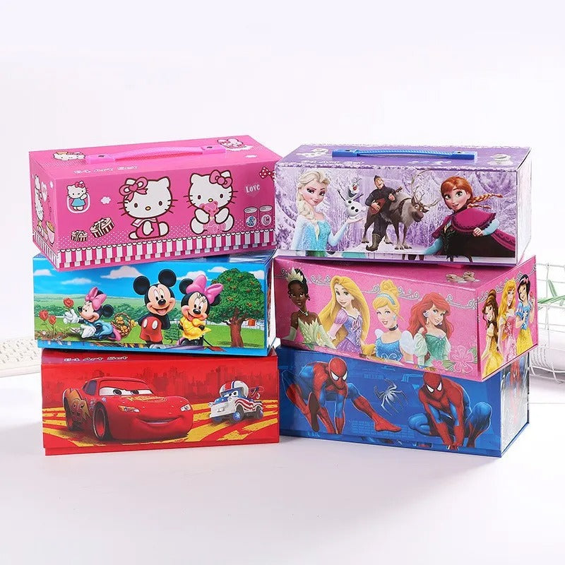 Multi Colour 54 Pieces Kids Art Artist Set In A Box With Drawers Pens Pencils Crayons Paints Providing